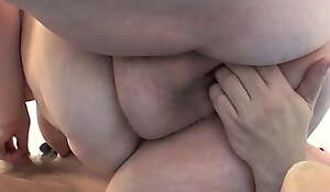 Fat mature deep-throats dick and rides in insane modes
