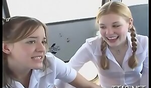 Filty schoolgirl gets abduct finger-tickled plus fucked changeless
